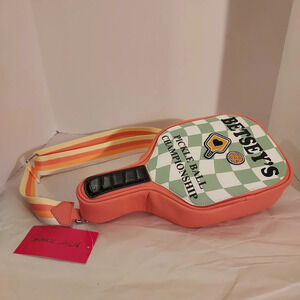 NWT Betsey Johnson Betsey's Pickle Ball Championship Sling Bag